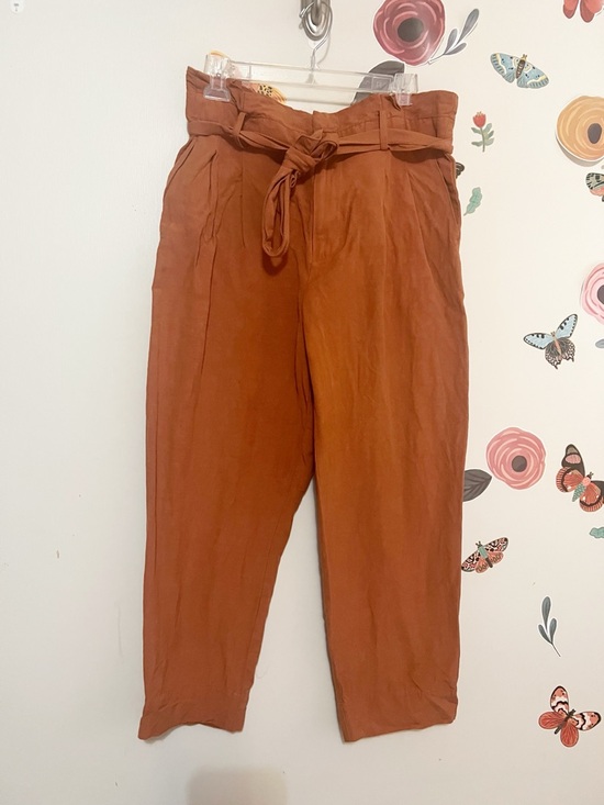 Madewell Rust High-Rise Paperbag Trousers with Tie Belt 10 - Picture 3 of 9